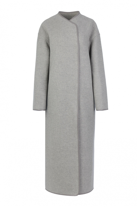 Coat with scarf, gray