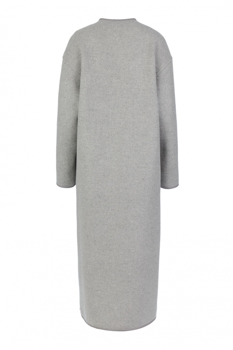 Coat with scarf, gray