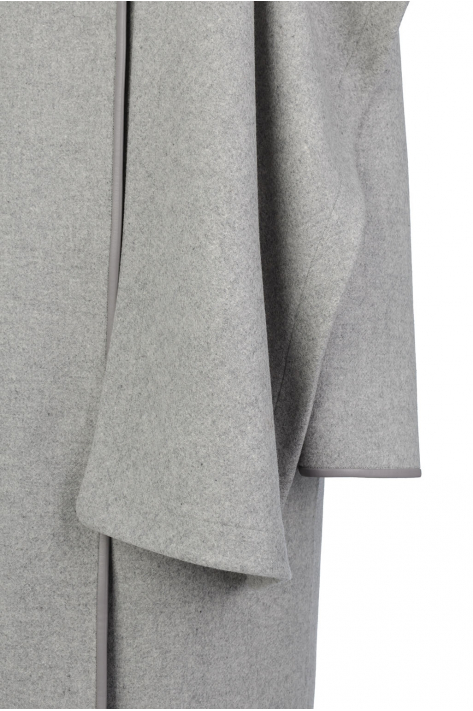Coat with scarf, gray