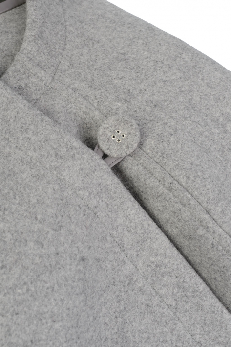 Coat with scarf, gray