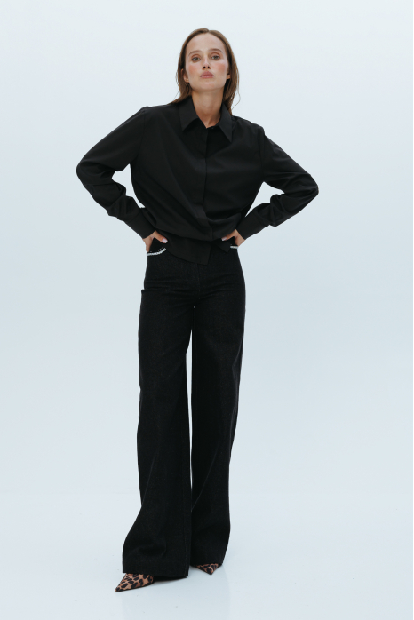 Jeans with detailing, black