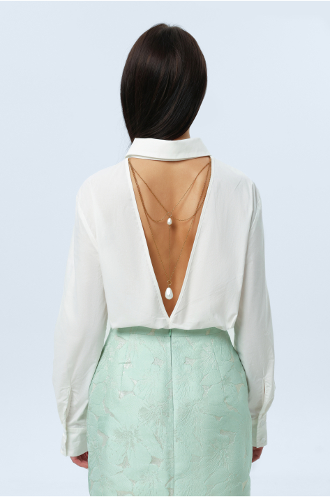 Shirt with decorative detail, milk Shirt with decorative detail, milk