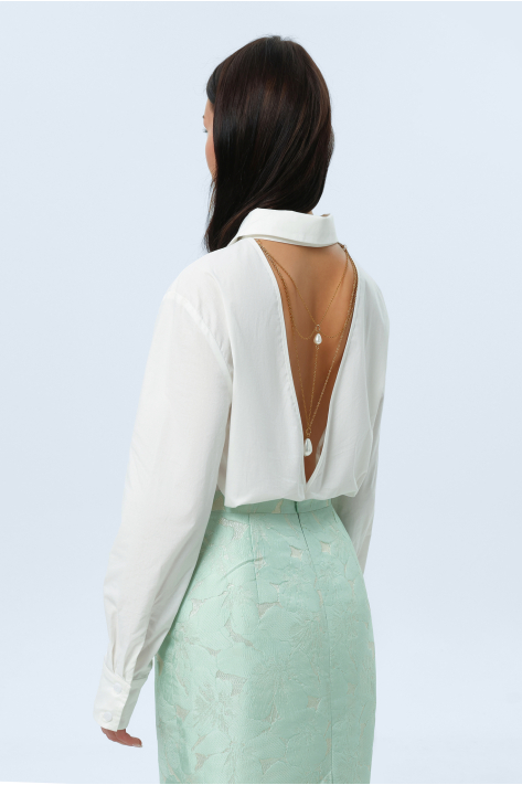 Shirt with decorative detail, milk Shirt with decorative detail, milk