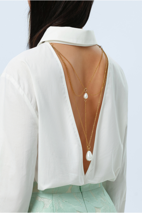 Shirt with decorative detail, milk Shirt with decorative detail, milk