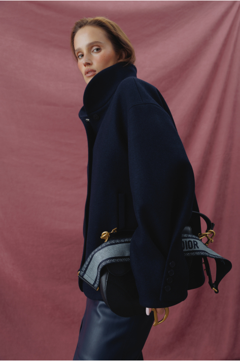 Cropped wool coat, blue Cropped wool coat, blue