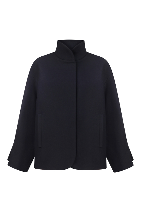 Cropped wool coat, blue Cropped wool coat, blue