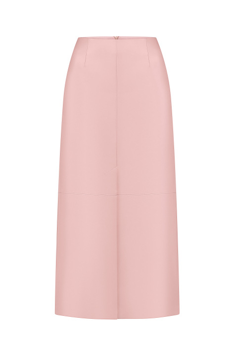 Vegan leather midi skirt, pink