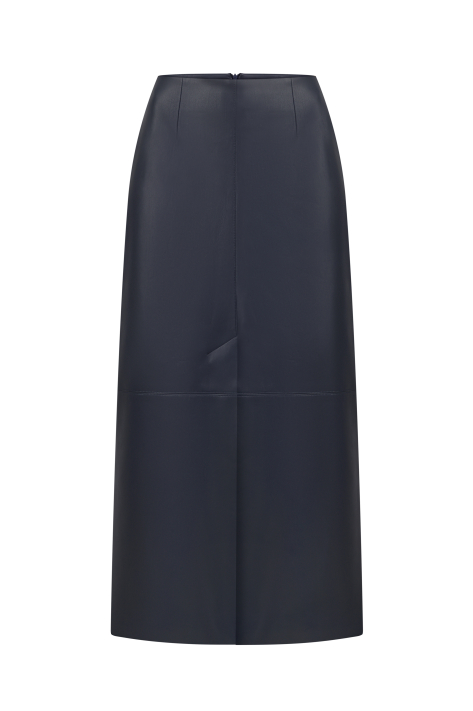 Vegan leather midi skirt, blue Vegan leather midi skirt, blue