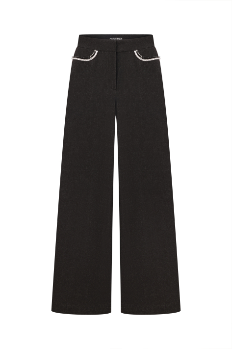 Jeans with detailing, black
