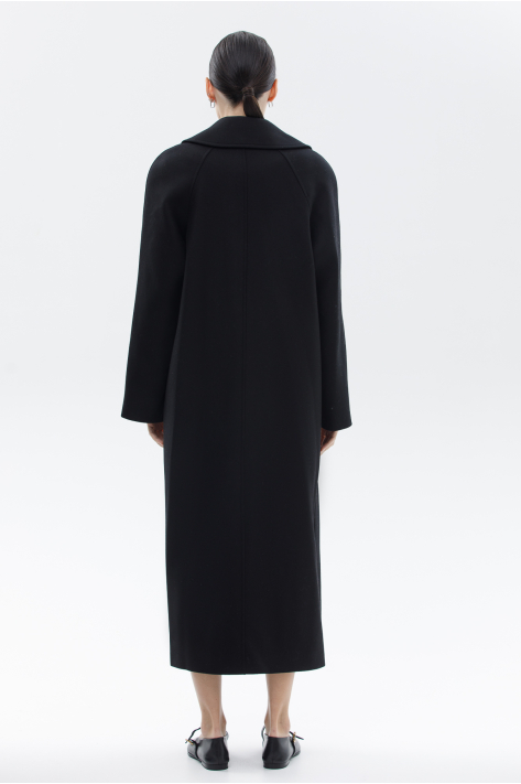 Double-breasted woolcoat, black Double-breasted woolcoat, black