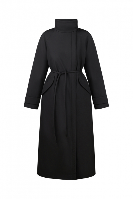 Пуховик с воротником-стойкой, чёрный