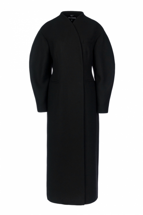 Cocoon wool coat, black