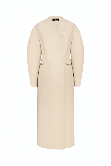 Cocoon wool coat, milk