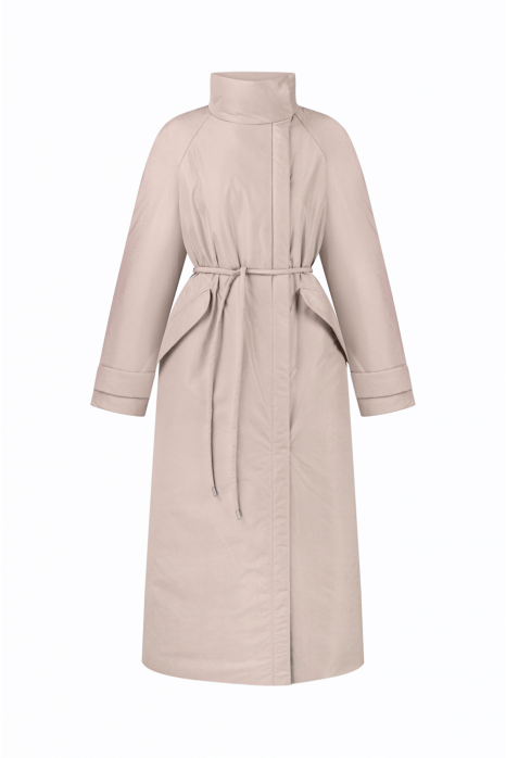 Пуховик с воротником-стойкой, бежевый