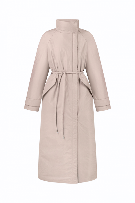 Пуховик з коміром-стійкою, бежевий Пуховик з коміром-стійкою, бежевий