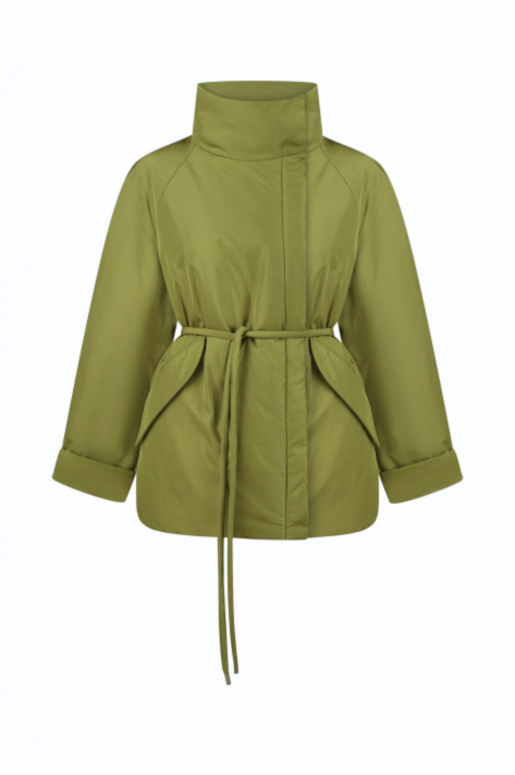 Short down jacket with a stand-up collar, olive Short down jacket with a stand-up collar, olive