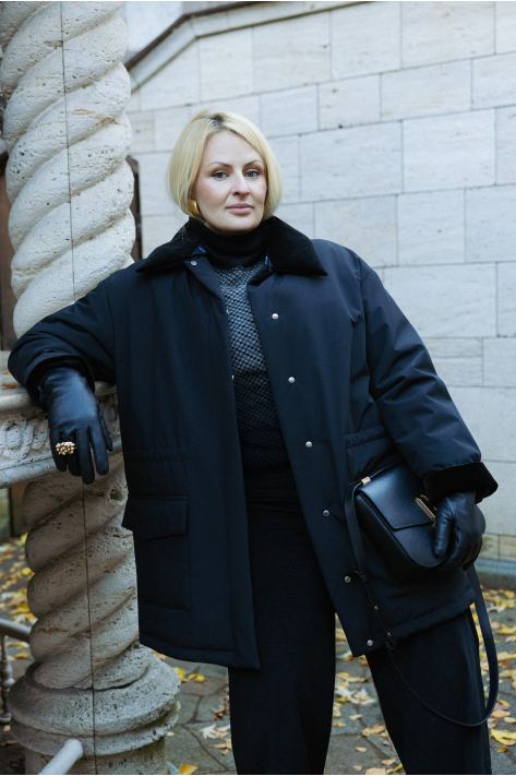 Куртка с карманами, чёрный