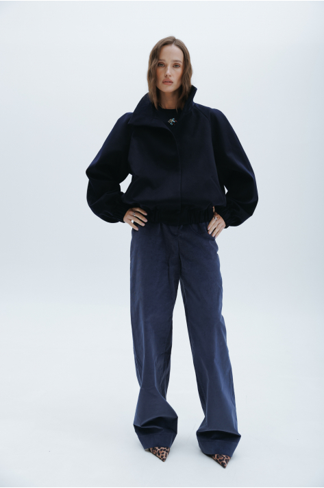 Straight corduroy trousers, blue