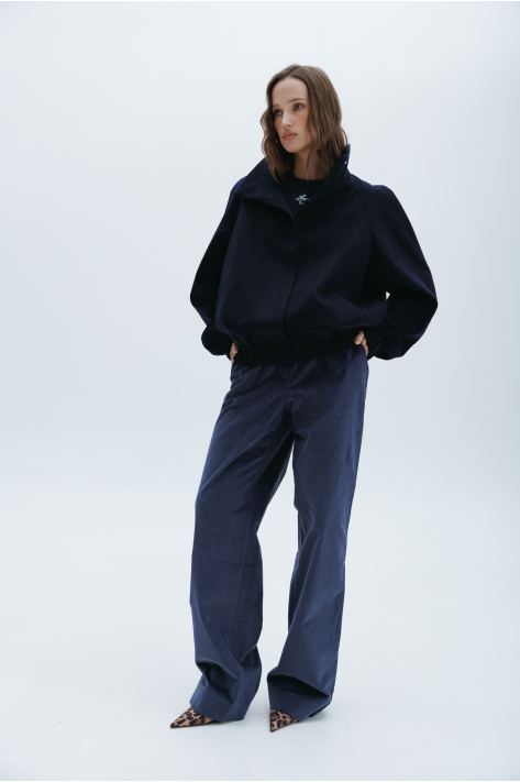 Straight corduroy trousers, blue