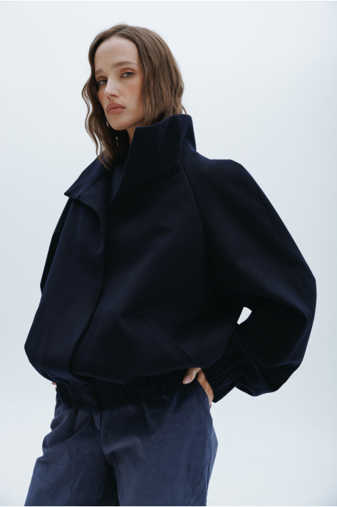 Cashmere bomber jacket, blue