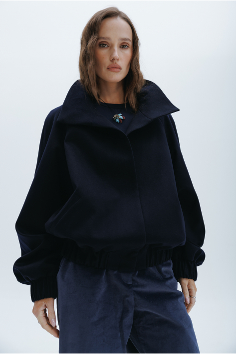 Cashmere bomber jacket, blue