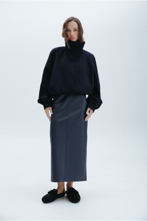 Cashmere bomber jacket, blue