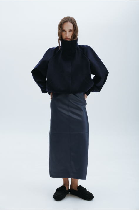 Cashmere bomber jacket, blue