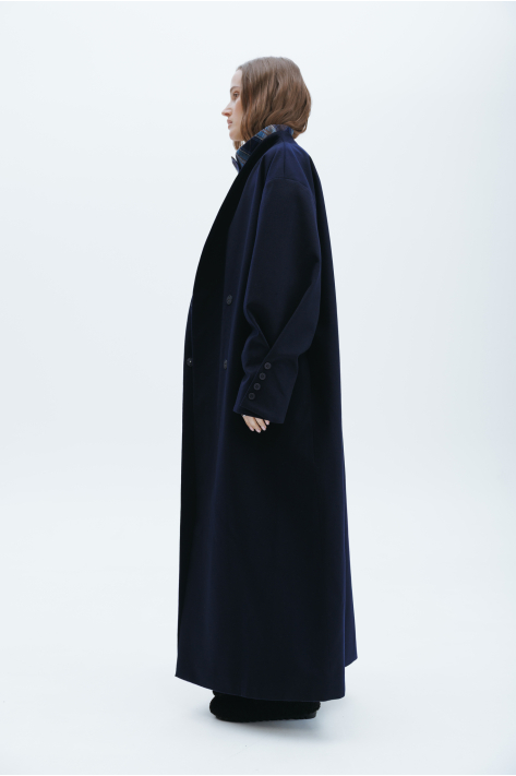 Long cashmere coat, blue Long cashmere coat, blue