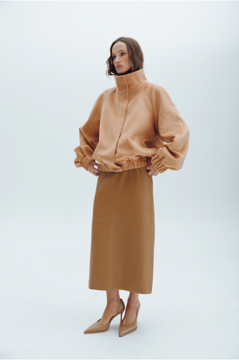 Cashmere bomber jacket, camel