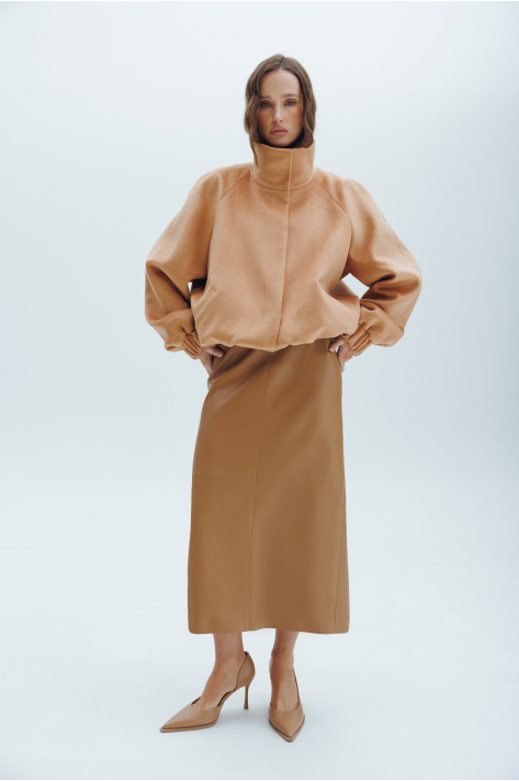 Cashmere bomber jacket, camel