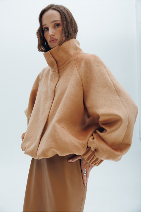Cashmere bomber jacket, camel