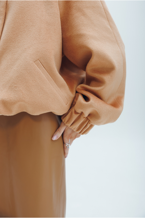 Cashmere bomber jacket, camel
