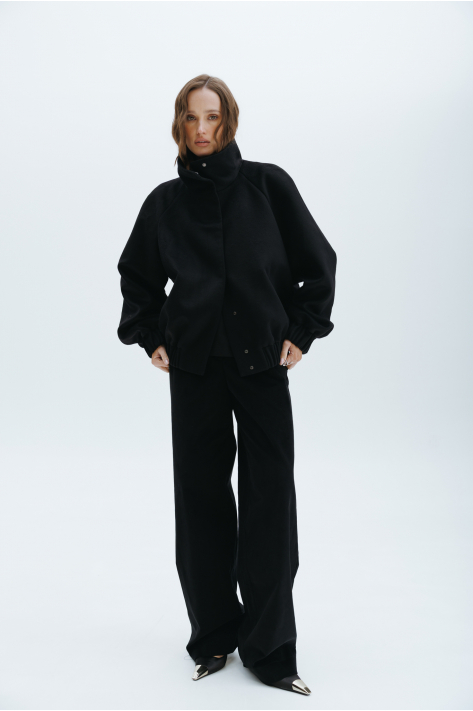 Cashmere bomber jacket, black