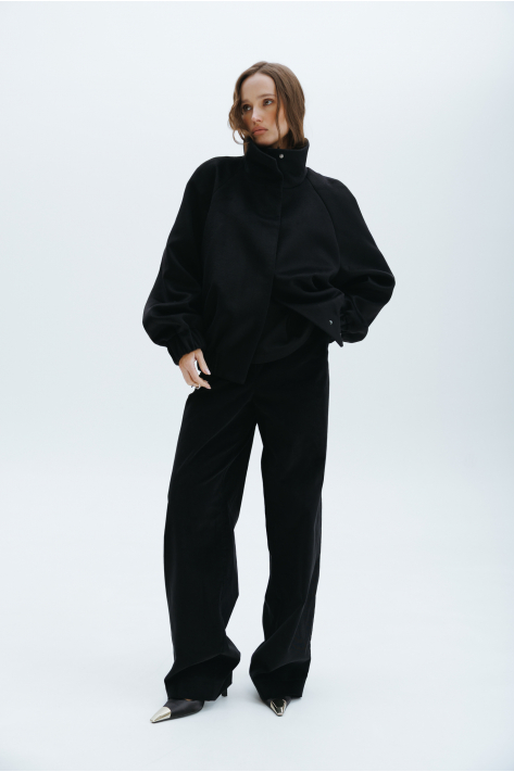 Cashmere bomber jacket, black