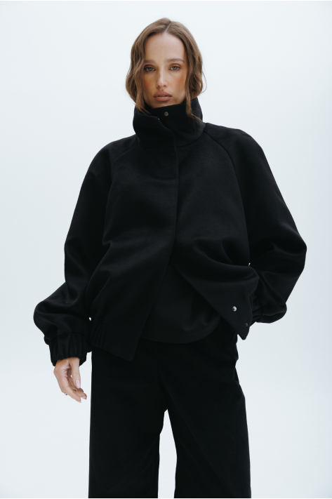 Cashmere bomber jacket, black