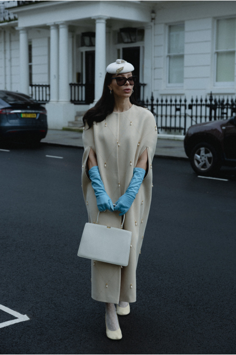 Italian Wool Cape, milk