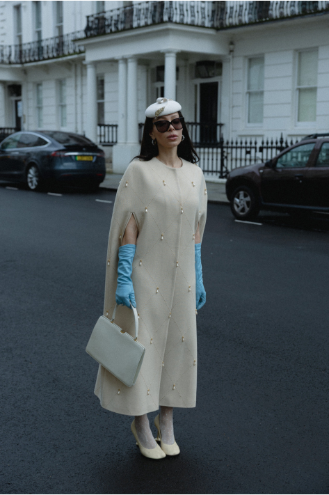 Italian Wool Cape, milk