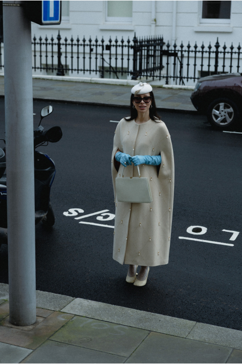 Italian Wool Cape, milk