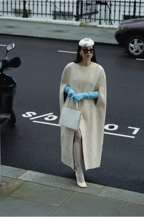 Italian Wool Cape, milk