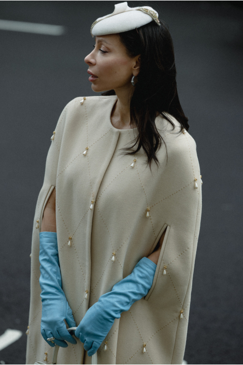 Italian Wool Cape, milk