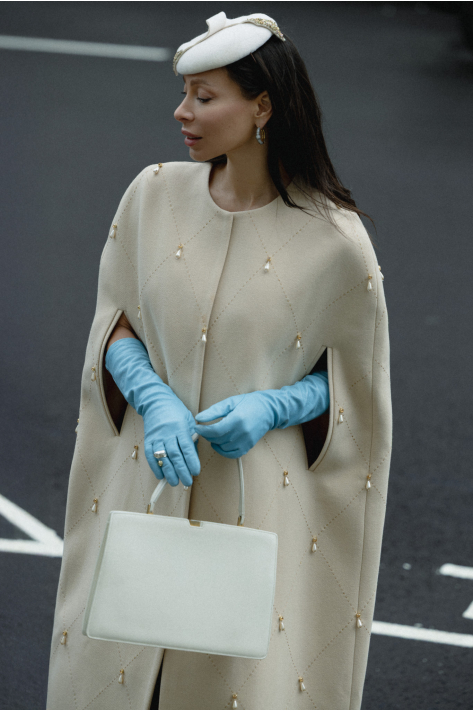 Italian Wool Cape, milk