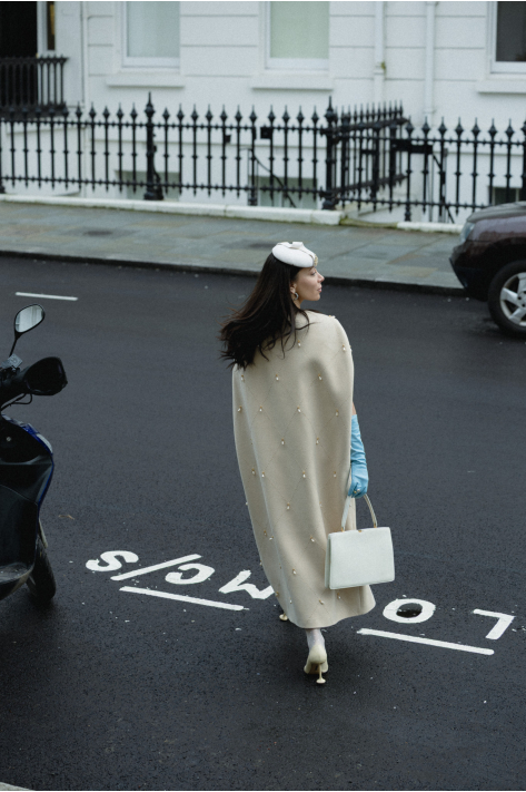 Italian Wool Cape, milk