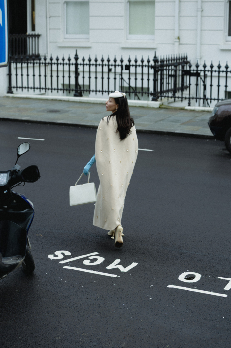 Italian Wool Cape, milk