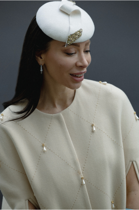 Italian Wool Cape, milk