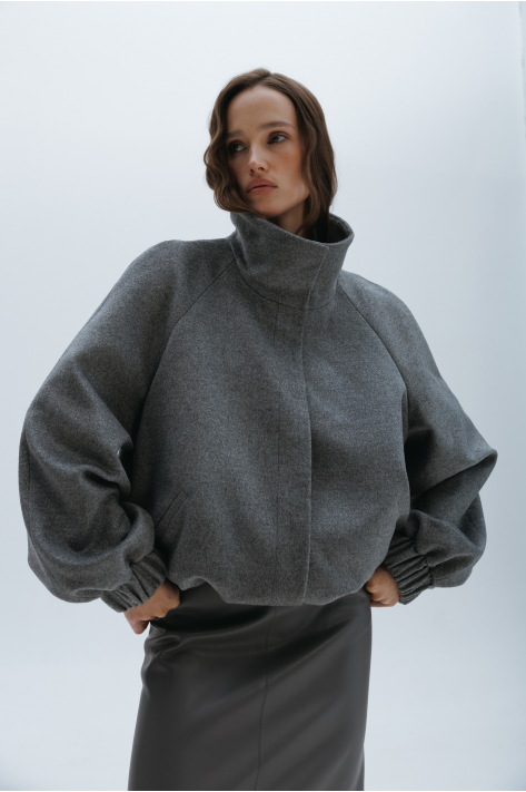 Cashmere bomber jacket, gray Cashmere bomber jacket, gray