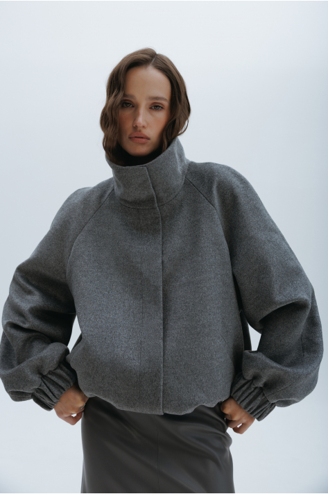 Cashmere bomber jacket, gray Cashmere bomber jacket, gray