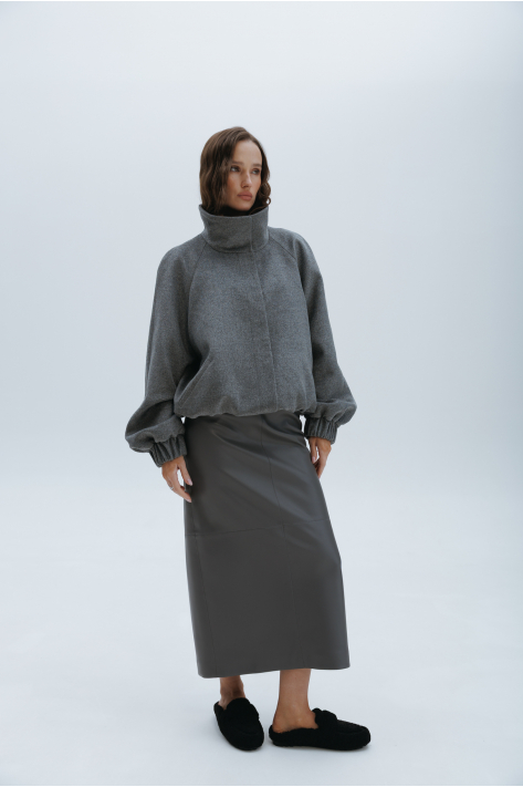 Cashmere bomber jacket, gray Cashmere bomber jacket, gray