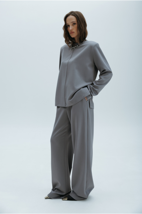 Tailored fabric top, gray