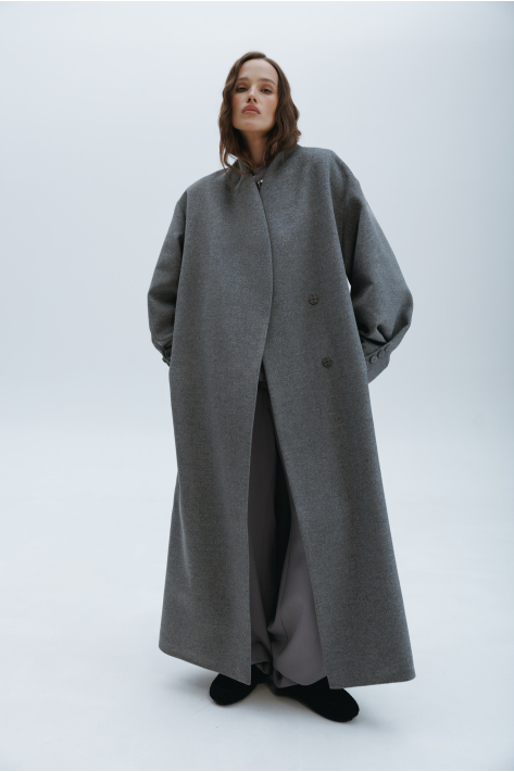 Long cashmere coat, gray
