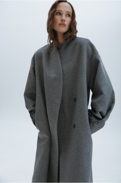 Long cashmere coat, gray